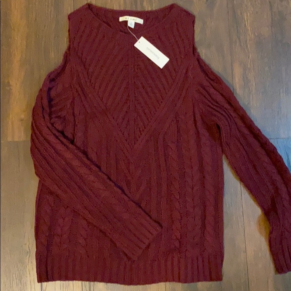 Open shoulder sweater